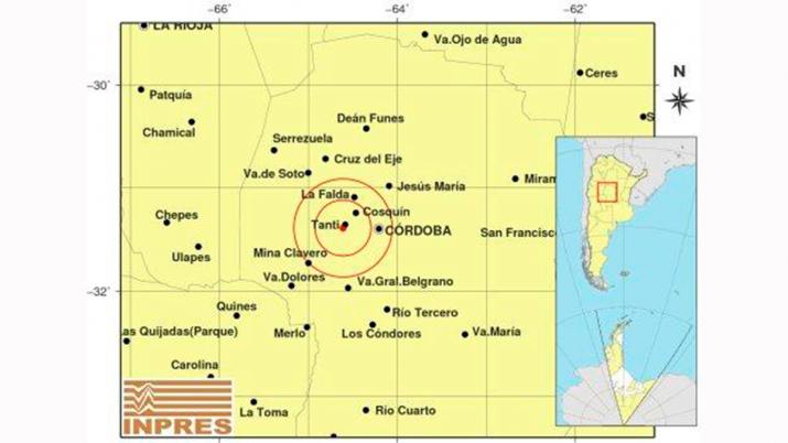 Temblor en Córdoba: se produjo un sismo de 4.4º en la escala de Richter