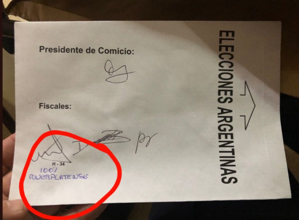 La insólita firma de un fiscal de mesa que llamó la atención en Neuquén