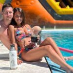 Lionel Messi y Antonela combaten el calor rosarino con pileta y mates