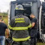 Volcó un colectivo en la Autopista Rosario-Santa Fe