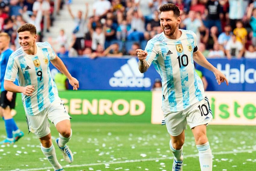 Argentina aplastó a Estonia de la mano de un Messi indetenible con cinco goles