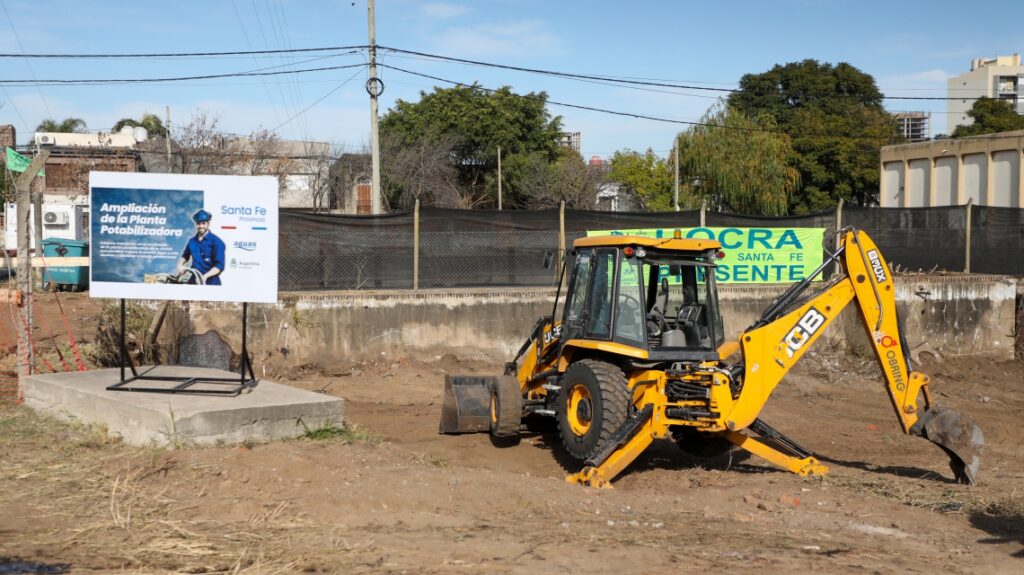 Avanza la instalación del obrador de ampliación de la planta potabilizadora de Aguas en Santa Fe