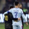 El saludo más esperado: así fue el encuentro entre Messi y Cristiano Ronaldo