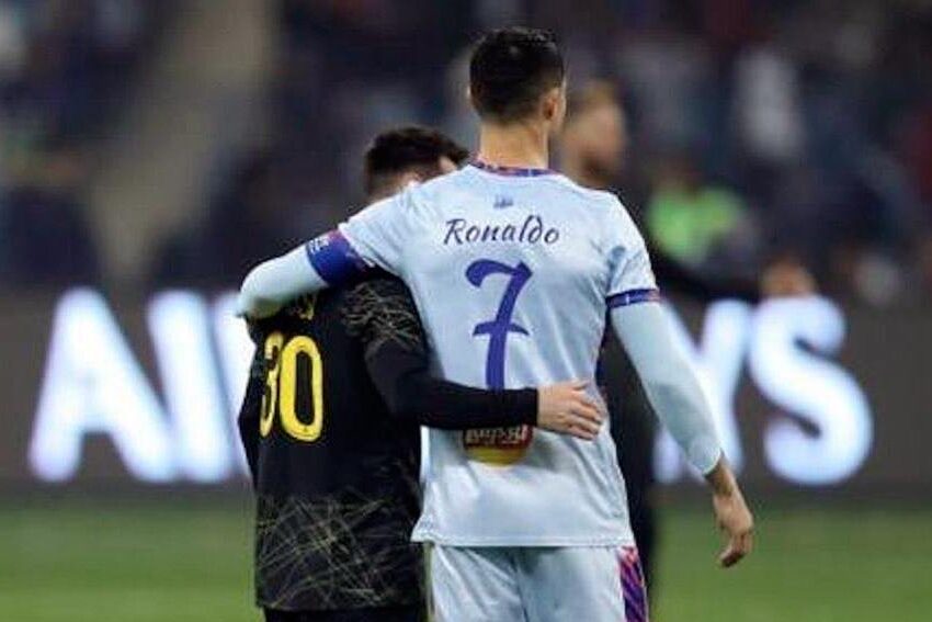 El saludo más esperado: así fue el encuentro entre Messi y Cristiano Ronaldo