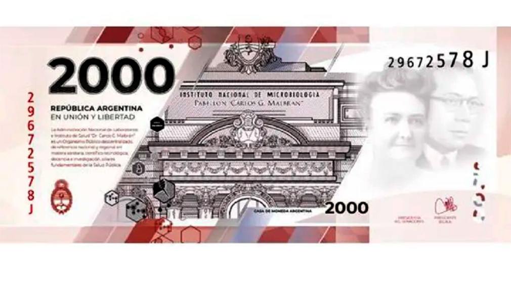 Así será el nuevo billete de $2.000 que resaltarán a Malbrán, Grierson y Carrillo