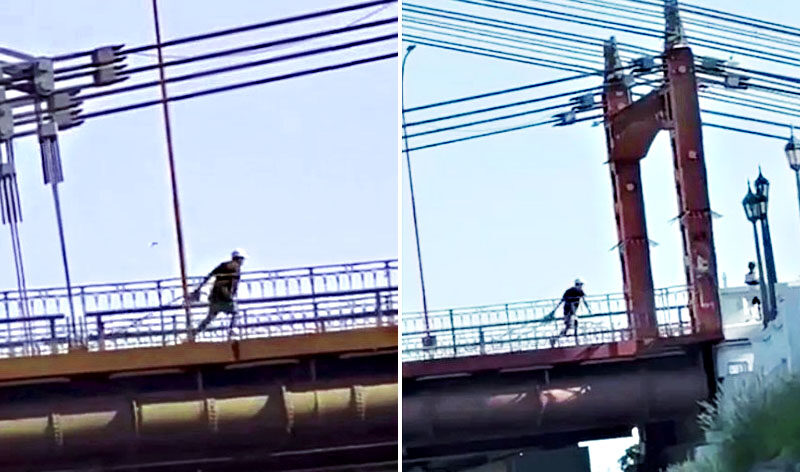 Atraparon al ladrón de cables del Puente Colgante hurtando en la zona de boliche