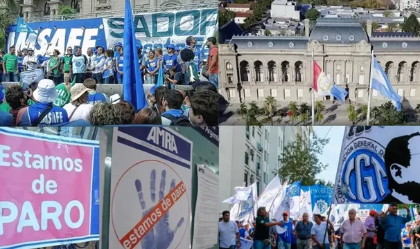 Docentes, estatales y médicos iniciaron la medida de fuerza por 48 hs