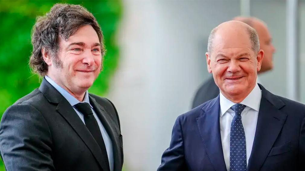 El canciller alemán Olaf Scholz se reunió con el presidente Javier Milei