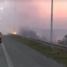 Incendio de pastizales en Autopista Santa Fe – Rosario